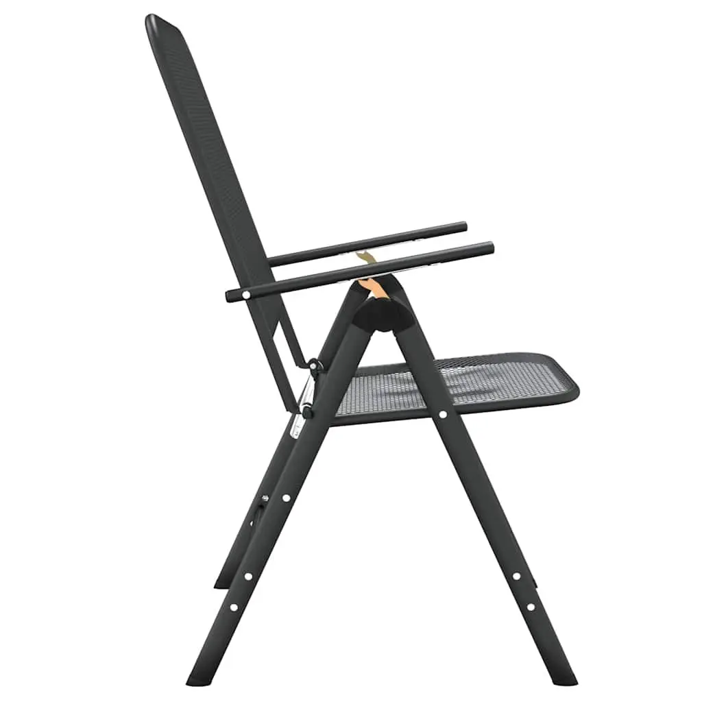 Folding Garden Chairs Adjustable Backrest 2 Pcs Anthracite