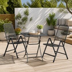 Garden Table 60x60x72cm Outdoor Patio Dining Mesh Top Anthracite Modern Design