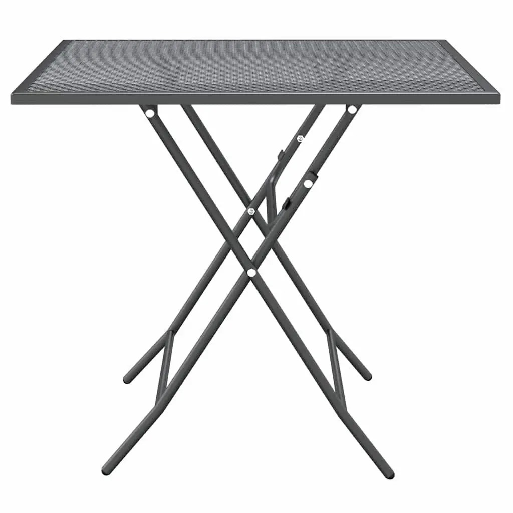 Garden Dining Table 80x80x72cm Outdoor Patio Furniture Mesh Tabletop Anthracite