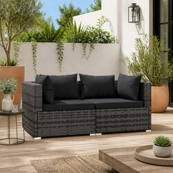 Your New Favorite 2-Seater Outdoor Sofa in Grey Rattan