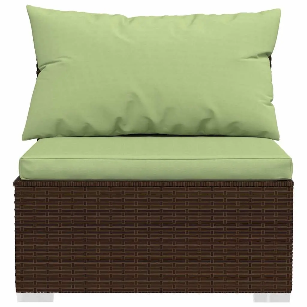 3 Seater Modular Outdoor Sofa with Removable Cushions in Brown Rattan