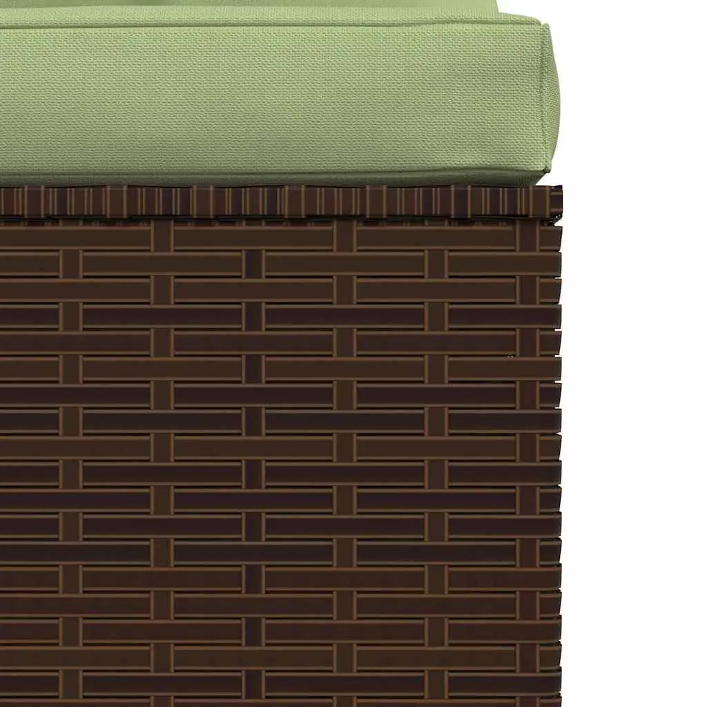 Modular Outdoor Middle Sofa with Removable Cushions Brown Rattan
