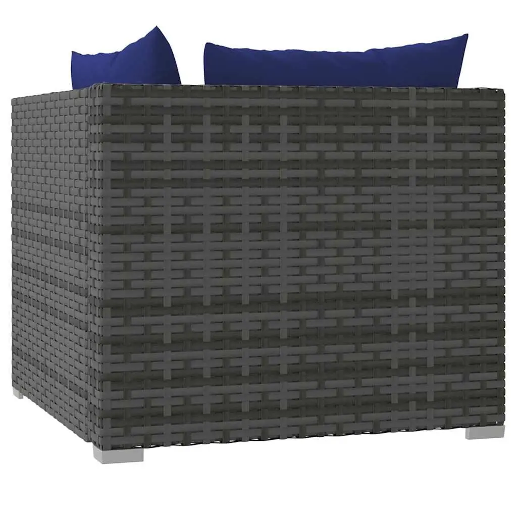 2-Seater Outdoor Sofa Grey PE Rattan Garden Patio Furniture Modular Seating
