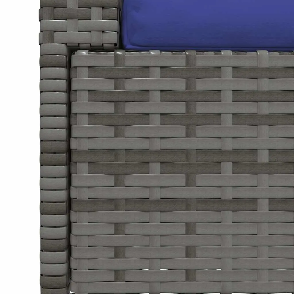 2-Seater Outdoor Sofa Grey PE Rattan Garden Patio Furniture Modular Seating