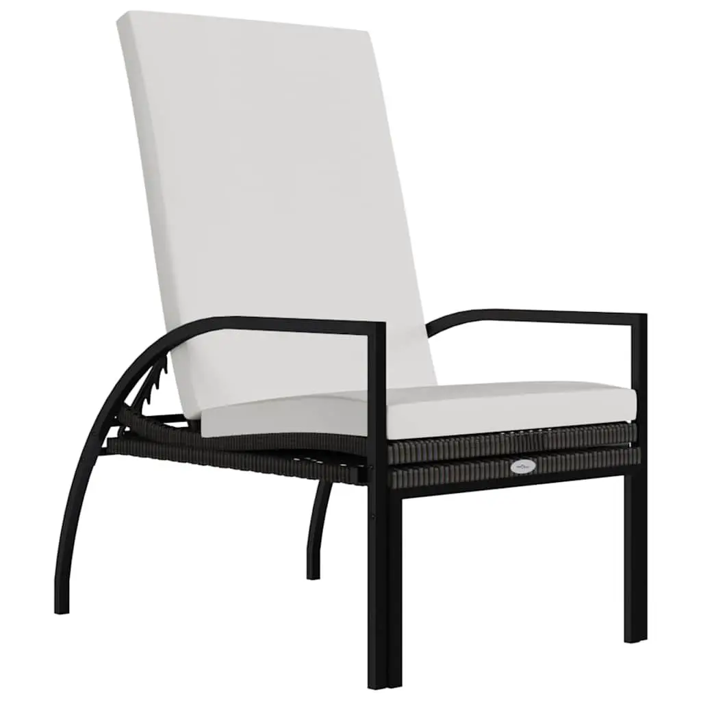 Adjustable Backrest Sun Lounger with Integrated Footrest Steel Frame Outdoor Chair Brown