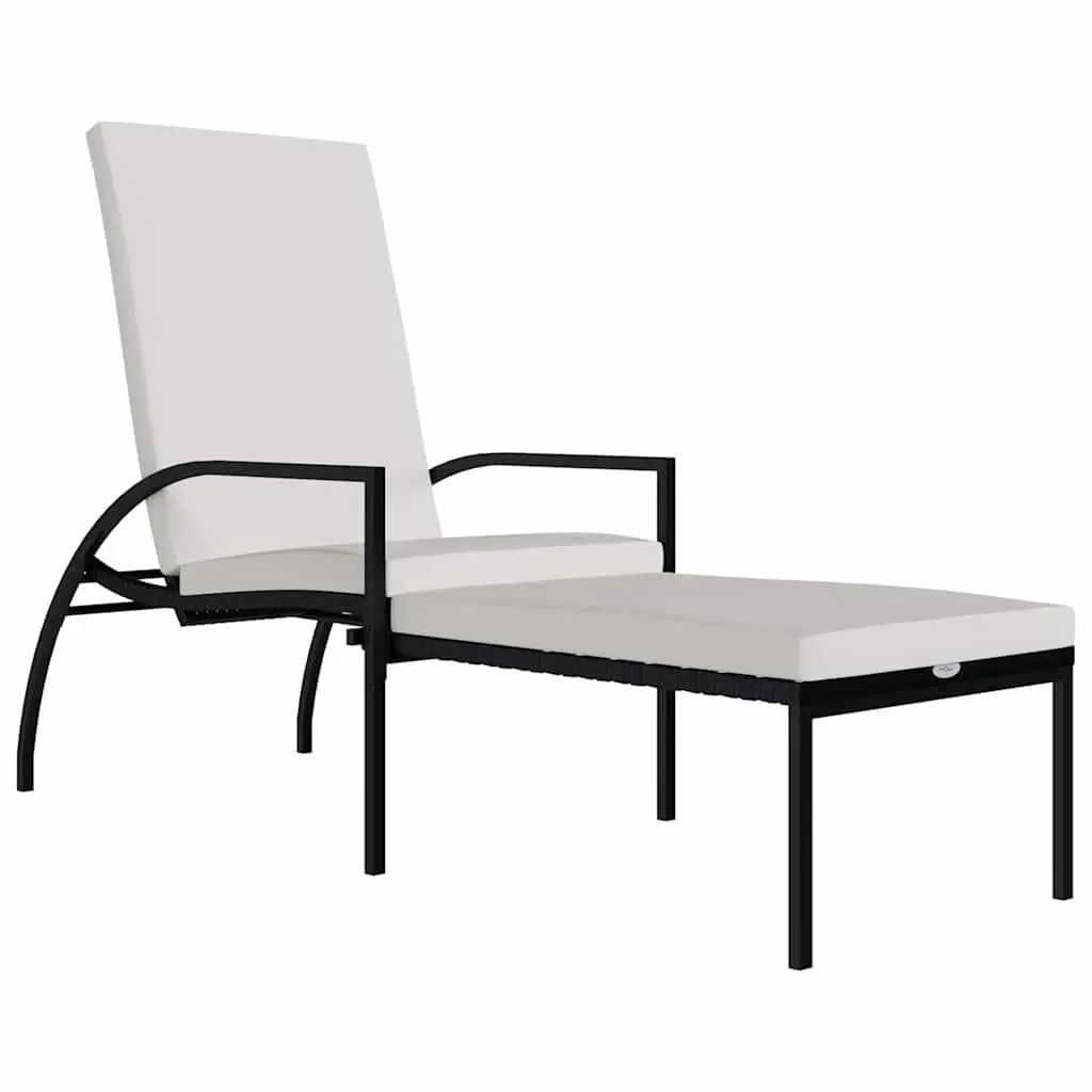 Sun Lounger Adjustable Backrest Steel Frame Outdoor Garden Patio Chair