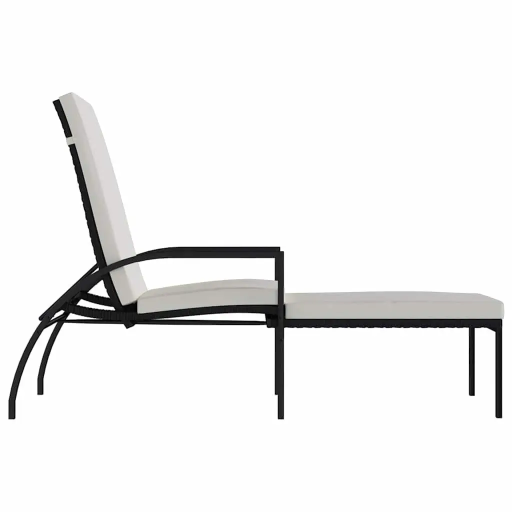 Sun Lounger Adjustable Backrest Steel Frame Outdoor Garden Patio Chair