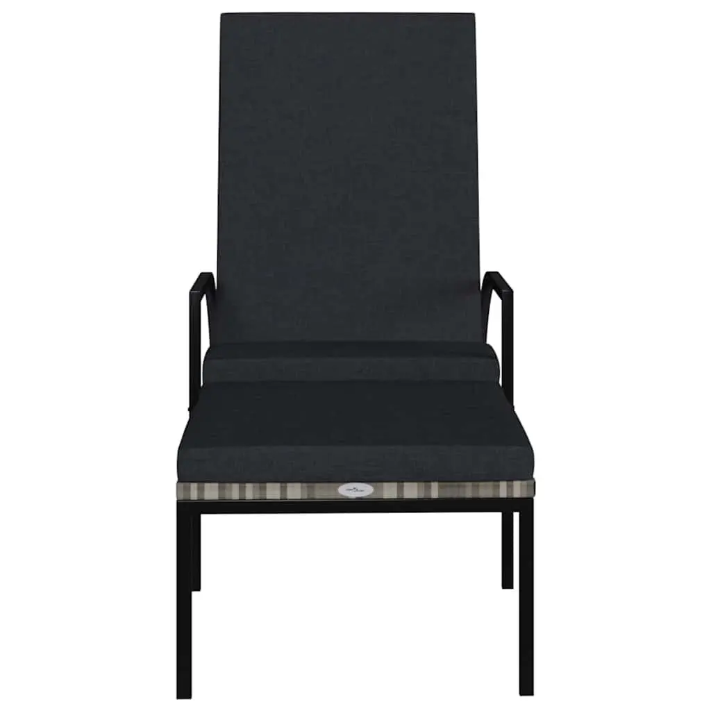 Grey Sun Lounger with Adjustable Backrest
