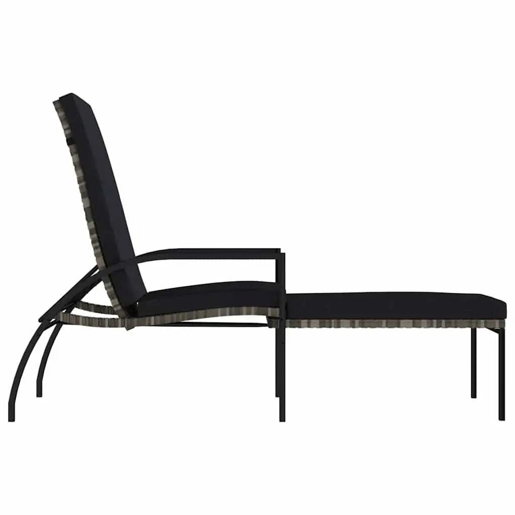 Grey Sun Lounger with Adjustable Backrest