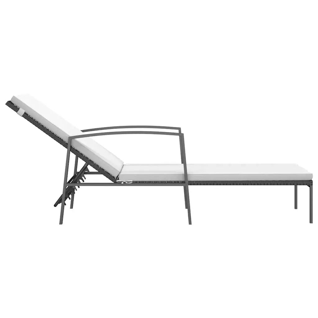 Sun Loungers Adjustable 2 pcs with Side Table Outdoor Garden Patio Lounge Chair