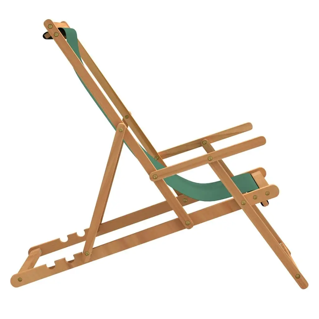 Folding Beach Chair Solid Teak Wood Outdoor Garden Deck Lounge Adjustable