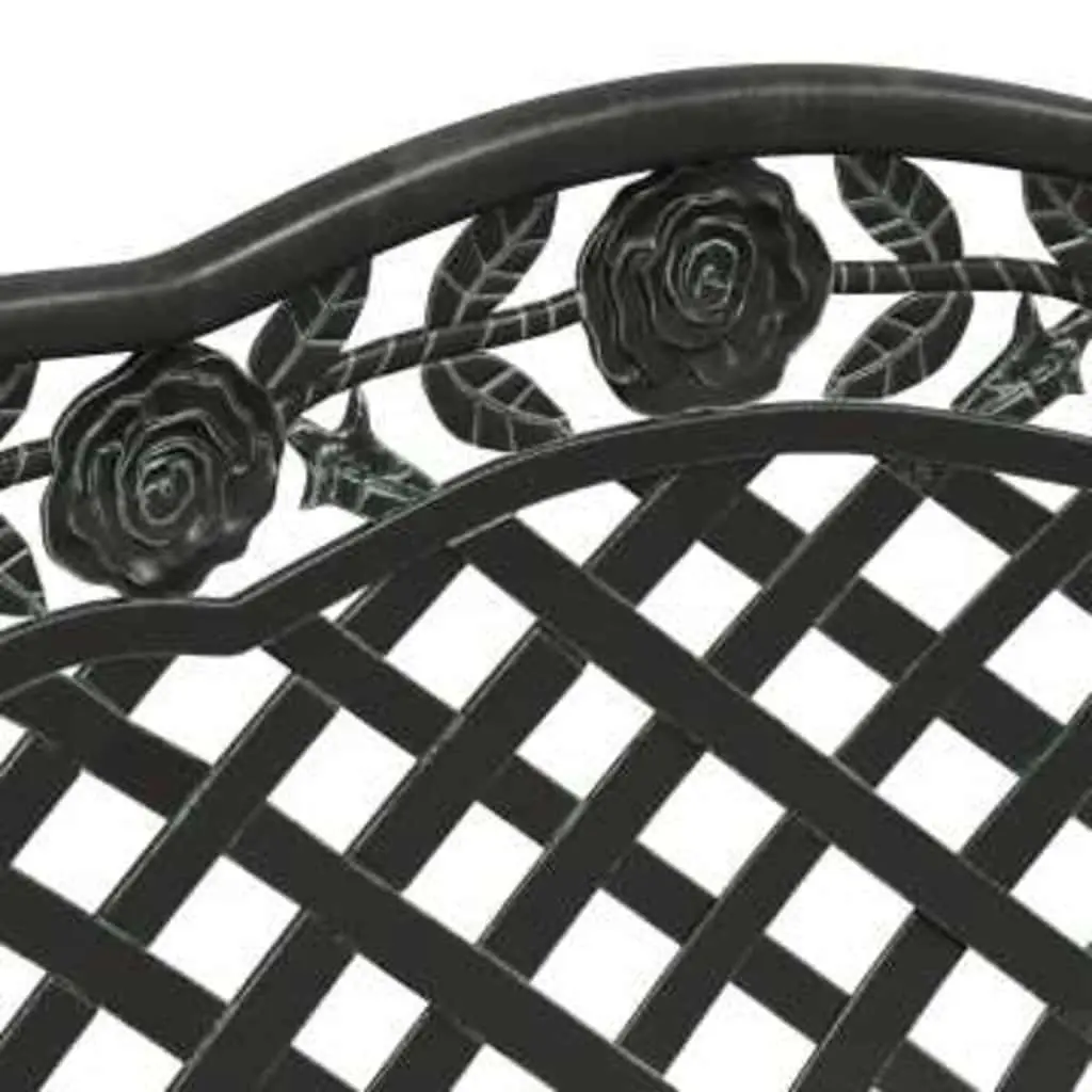 Garden Bench 108cm Outdoor Seating Cast Aluminium Patio Ornate Scrollwork Design