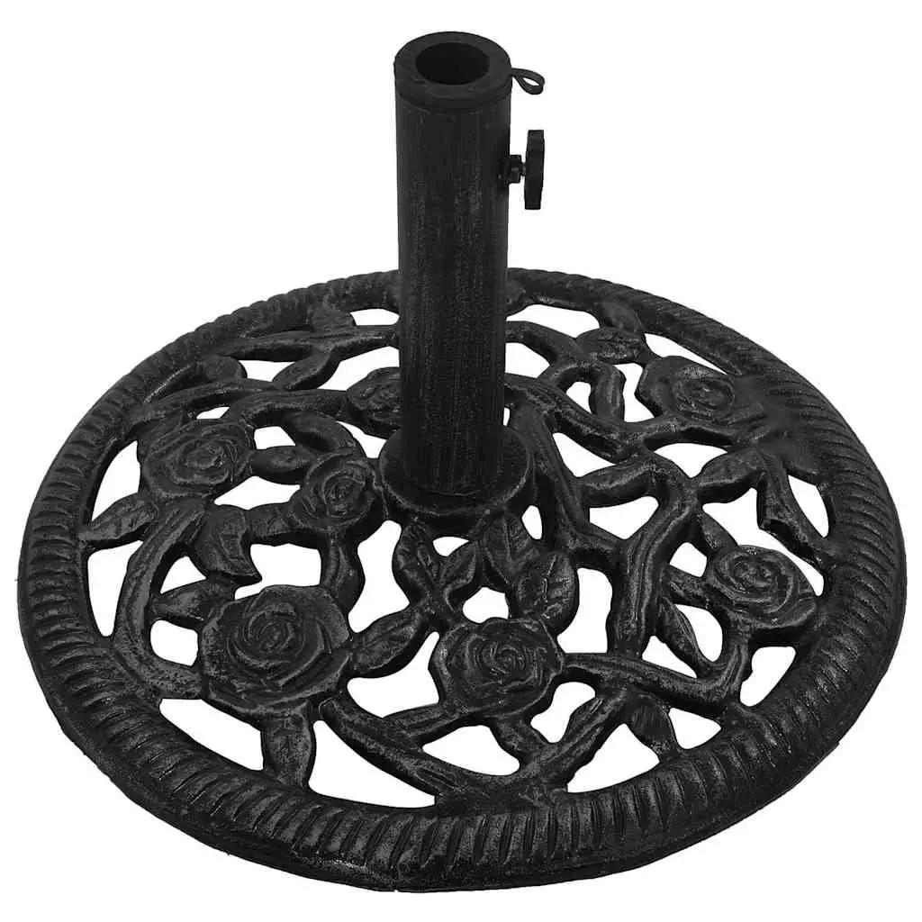 Umbrella Base Heavy Duty Black Cast Iron 48 x 48 x 33 cm Outdoor Garden Patio Stand