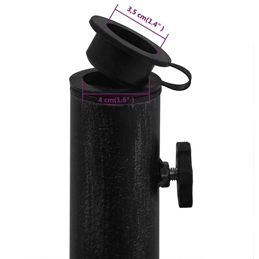 Umbrella Base Heavy Duty Black Cast Iron 48 x 48 x 33 cm Outdoor Garden Patio Stand