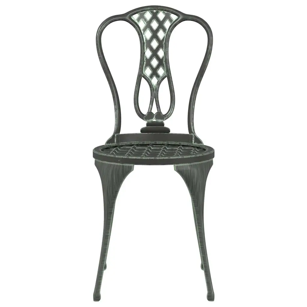 Bistro Set Outdoor Garden Patio Furniture Cast Aluminium Green Floral 3 Piece