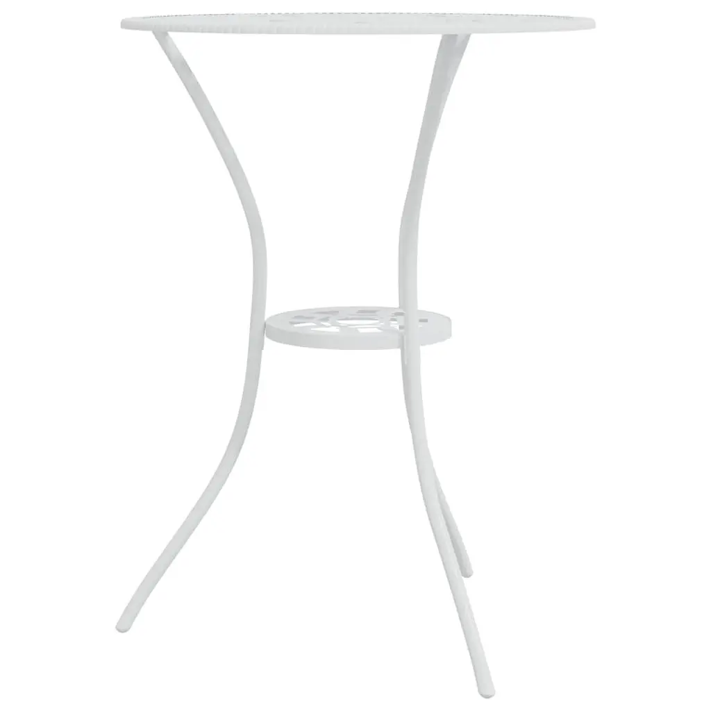 Bistro Set 3 Piece Outdoor Dining Furniture White Cast Aluminium