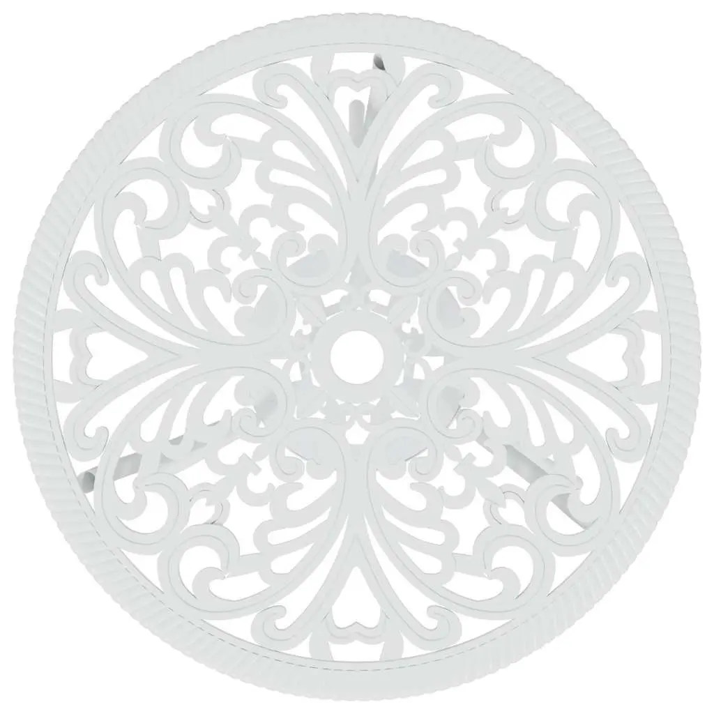 Bistro Set 3 Piece Outdoor Dining Furniture White Cast Aluminium