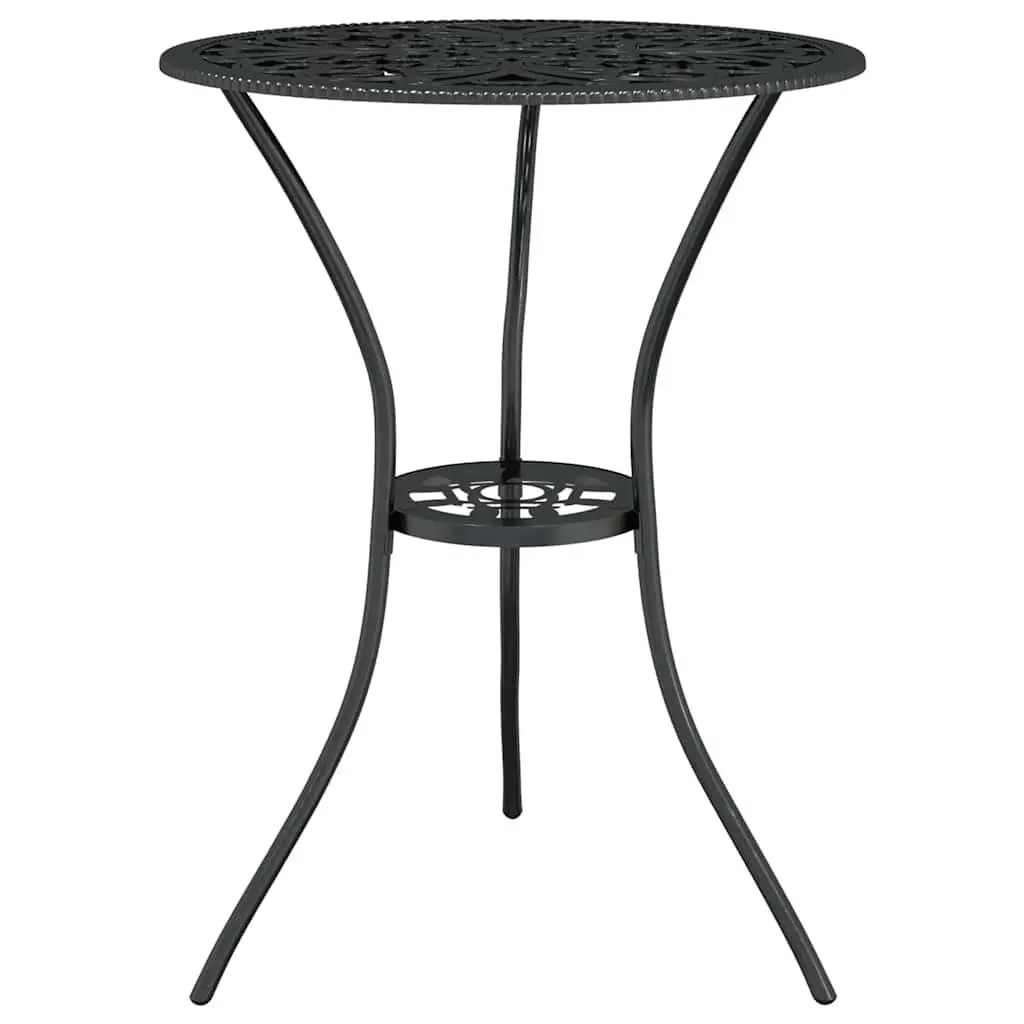 3 Piece Bistro Set Outdoor Patio Garden Furniture Cast Aluminium Black Floral