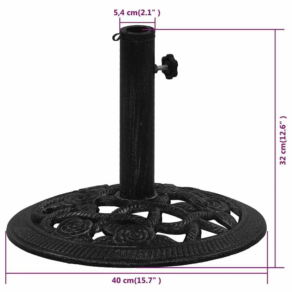 Umbrella Base Cast Iron Black 40x40x32 cm Heavy Duty Garden Outdoor Stand
