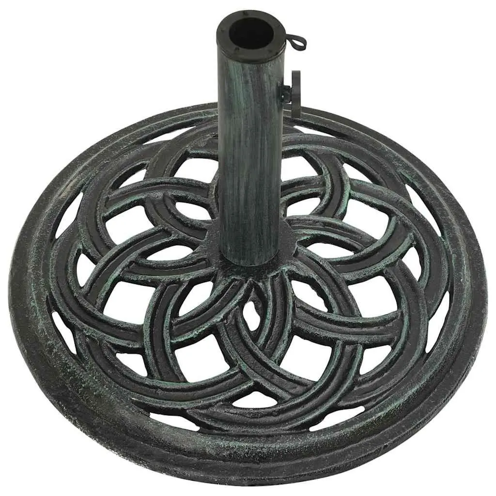 Umbrella Base Cast Iron Green Outdoor Garden Patio Stand Parasol Holder Stable
