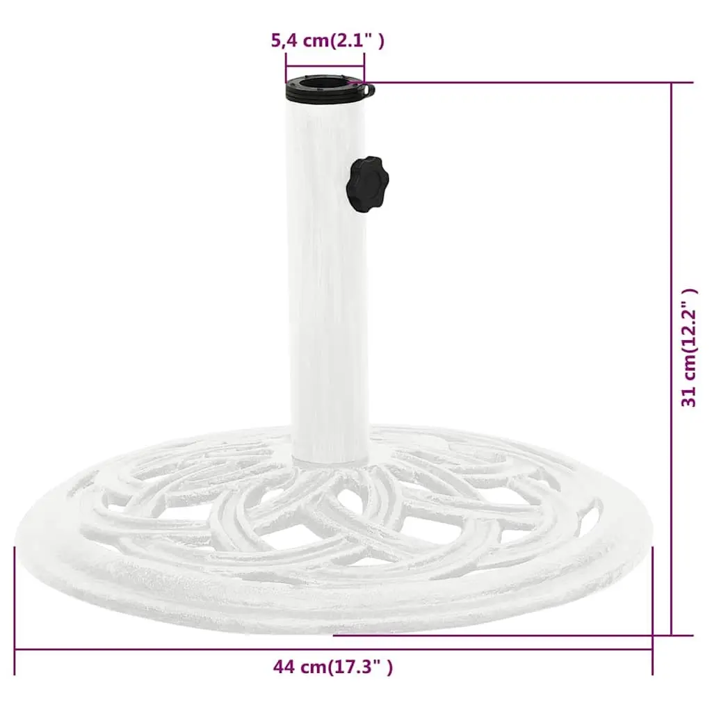 Umbrella Base Heavy Duty White Cast Iron 44 x 44 x 31 cm