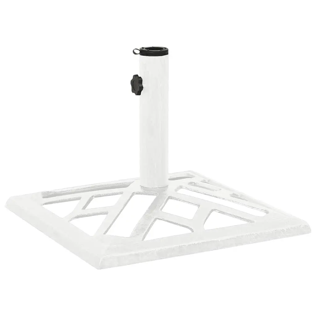 Umbrella Base White Cast Iron 44x44x31cm Heavy Duty Outdoor Garden Patio Stand