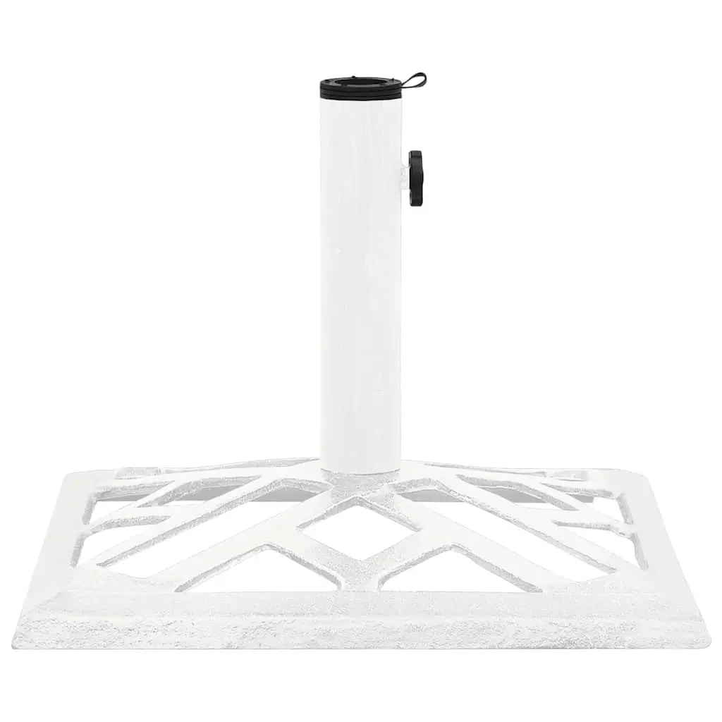 Umbrella Base White Cast Iron 44x44x31cm Heavy Duty Outdoor Garden Patio Stand