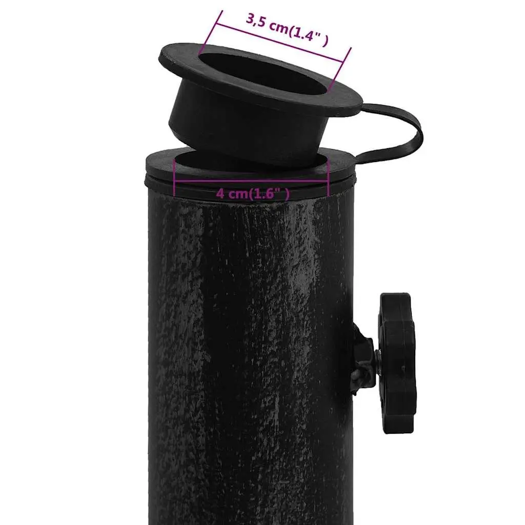 Umbrella Base Cast Iron Black Heavy Duty 47 x 47 x 33 cm