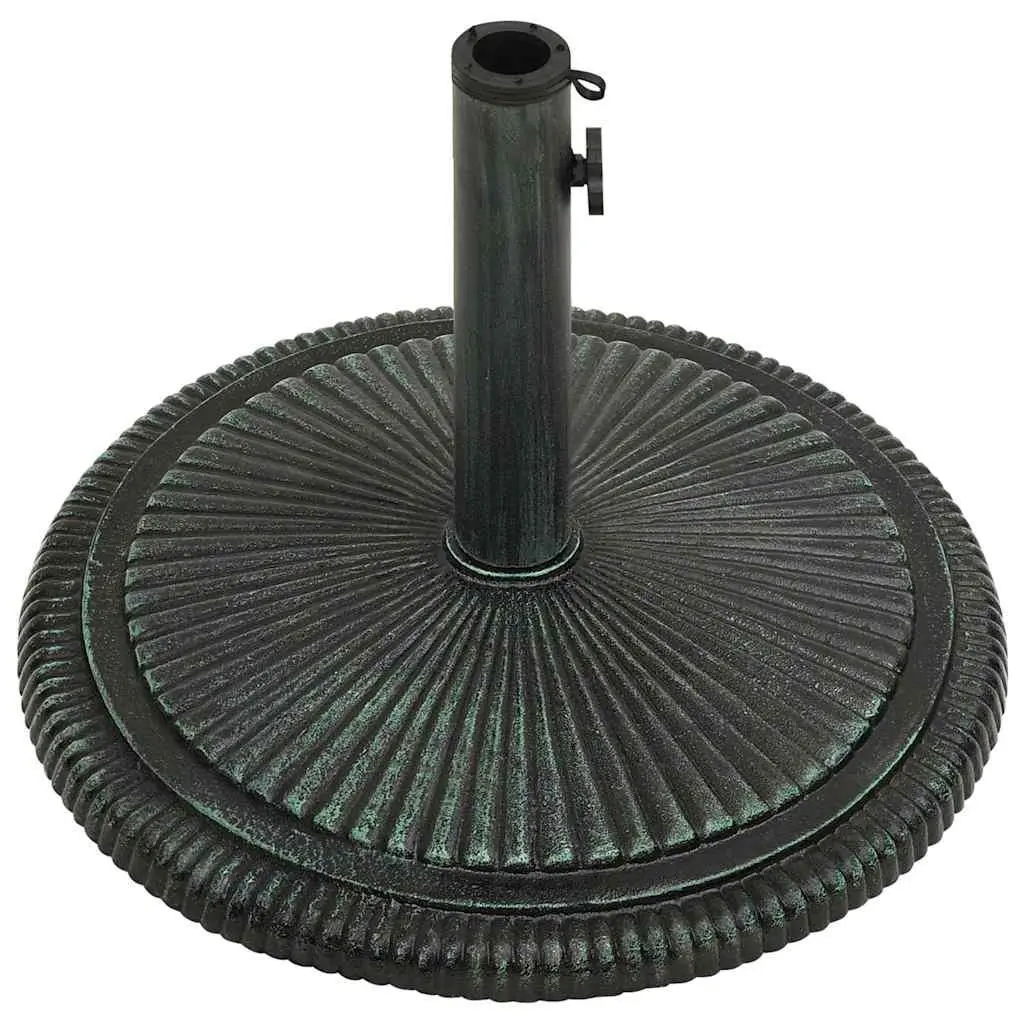 Umbrella Base Cast Iron Garden Outdoor Parasol Stand Green 45x45x30cm