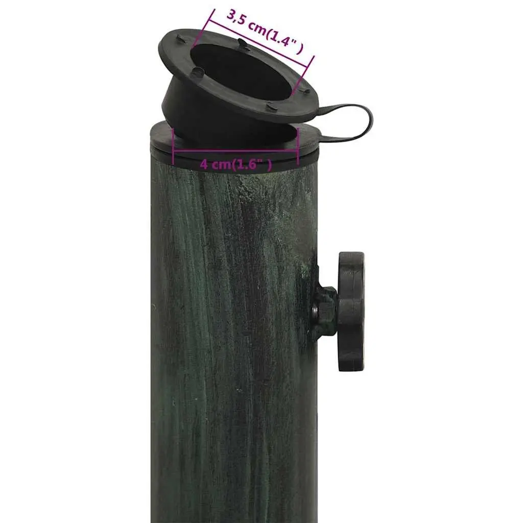 Umbrella Base Cast Iron Garden Outdoor Parasol Stand Green 45x45x30cm