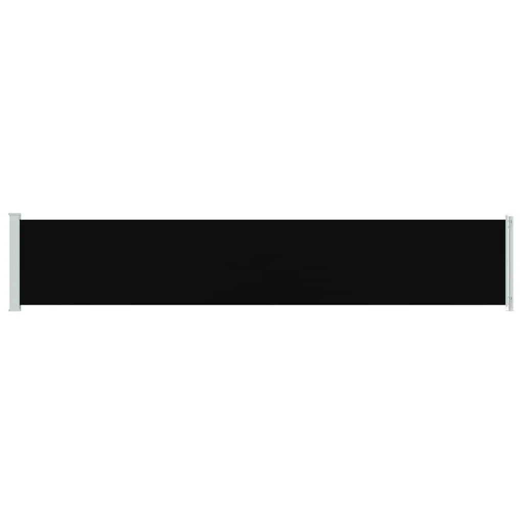 Patio Retractable Side Awning Black 117x600cm Screen Privacy Shade Outdoor Garden