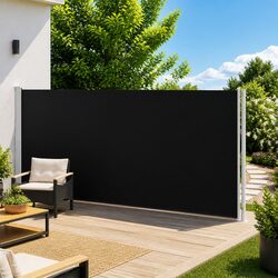 Create a Comfortable Outdoor Area with This Black Awning 180x600cm