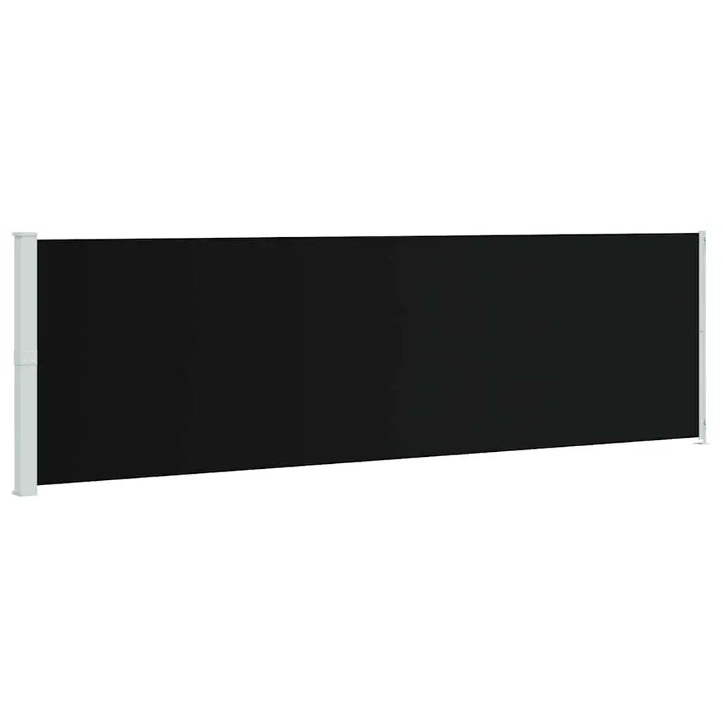 Retractable Side Awning Black 180x600cm Outdoor Garden Shade Screen