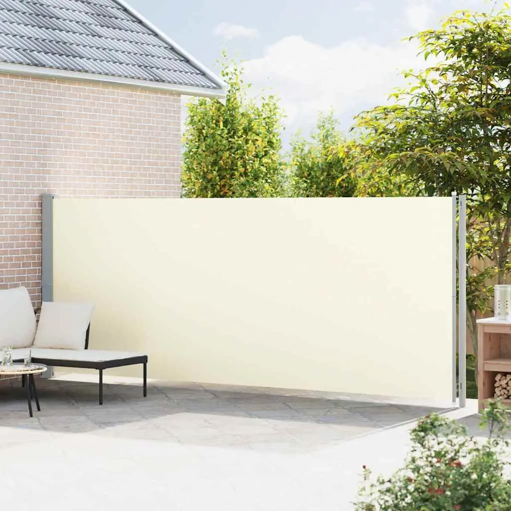 Retractable Side Awning Cream 180x600cm Outdoor Garden Shade Screen