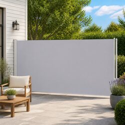 Your Outdoor Comfort: Grey Retractable Side Awning 200x600 cm