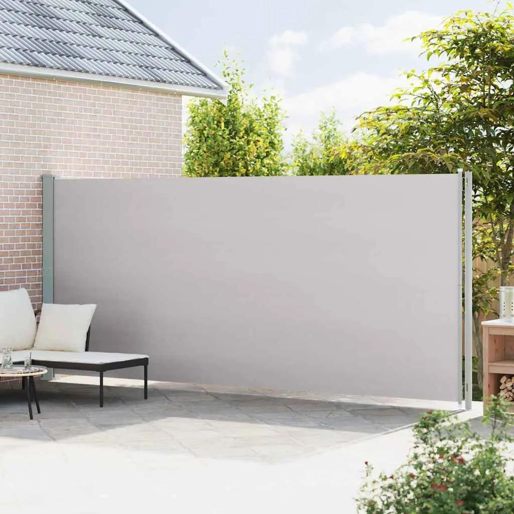 Patio Retractable Side Awning 200x600 cm Grey Outdoor Sunshade Screen