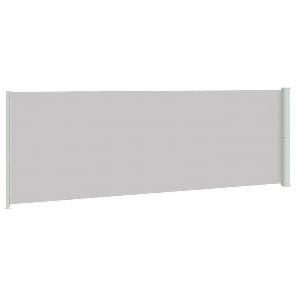 Patio Retractable Side Awning 200x600 cm Grey Outdoor Sunshade Screen
