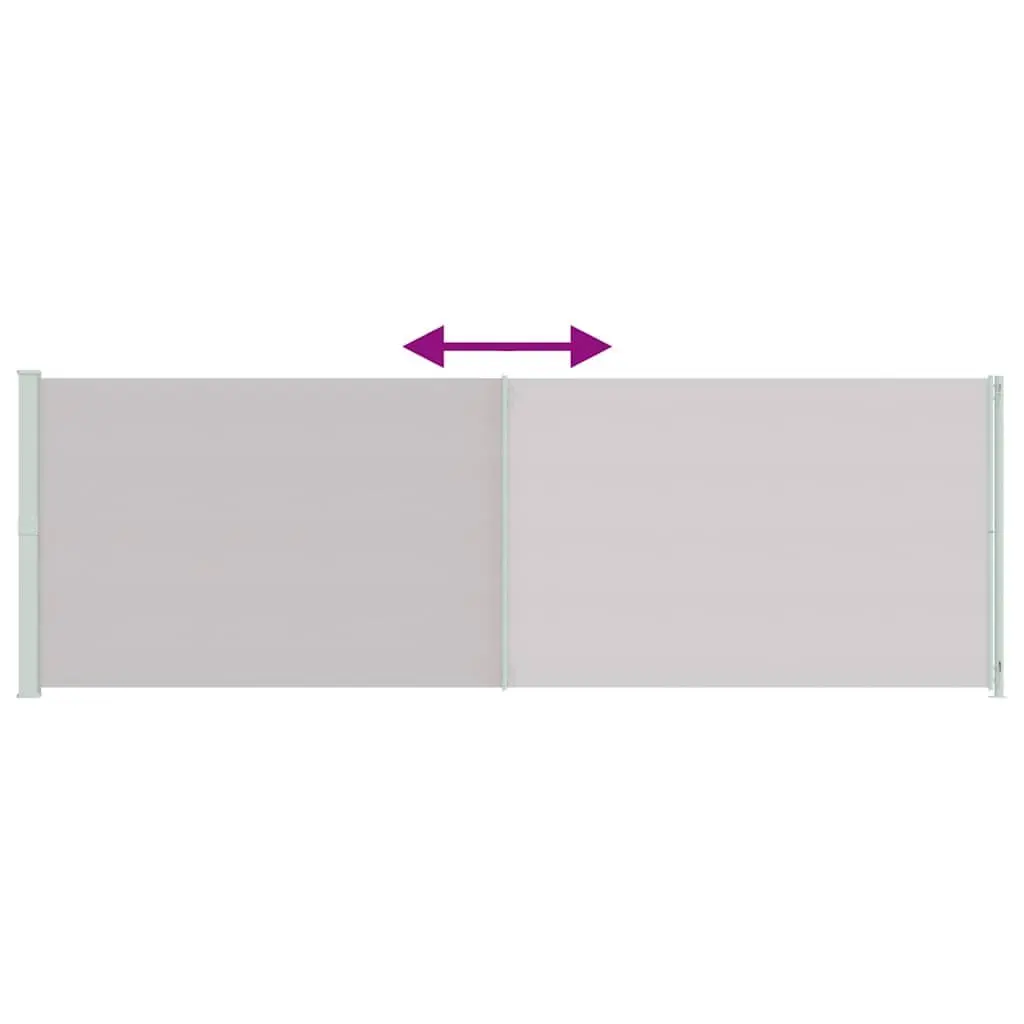 Patio Retractable Side Awning 200x600 cm Grey Outdoor Sunshade Screen