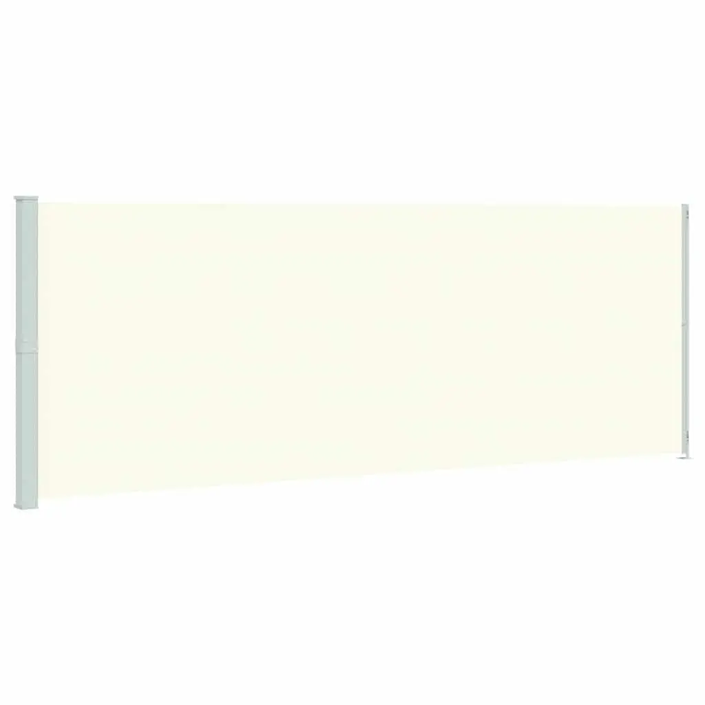 Patio Retractable Side Awning 220x600 cm Outdoor Privacy Screen Sunshade Cream