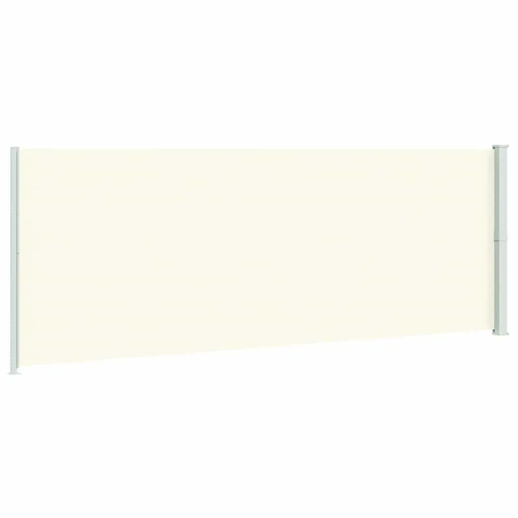 Patio Retractable Side Awning 220x600 cm Outdoor Privacy Screen Sunshade Cream
