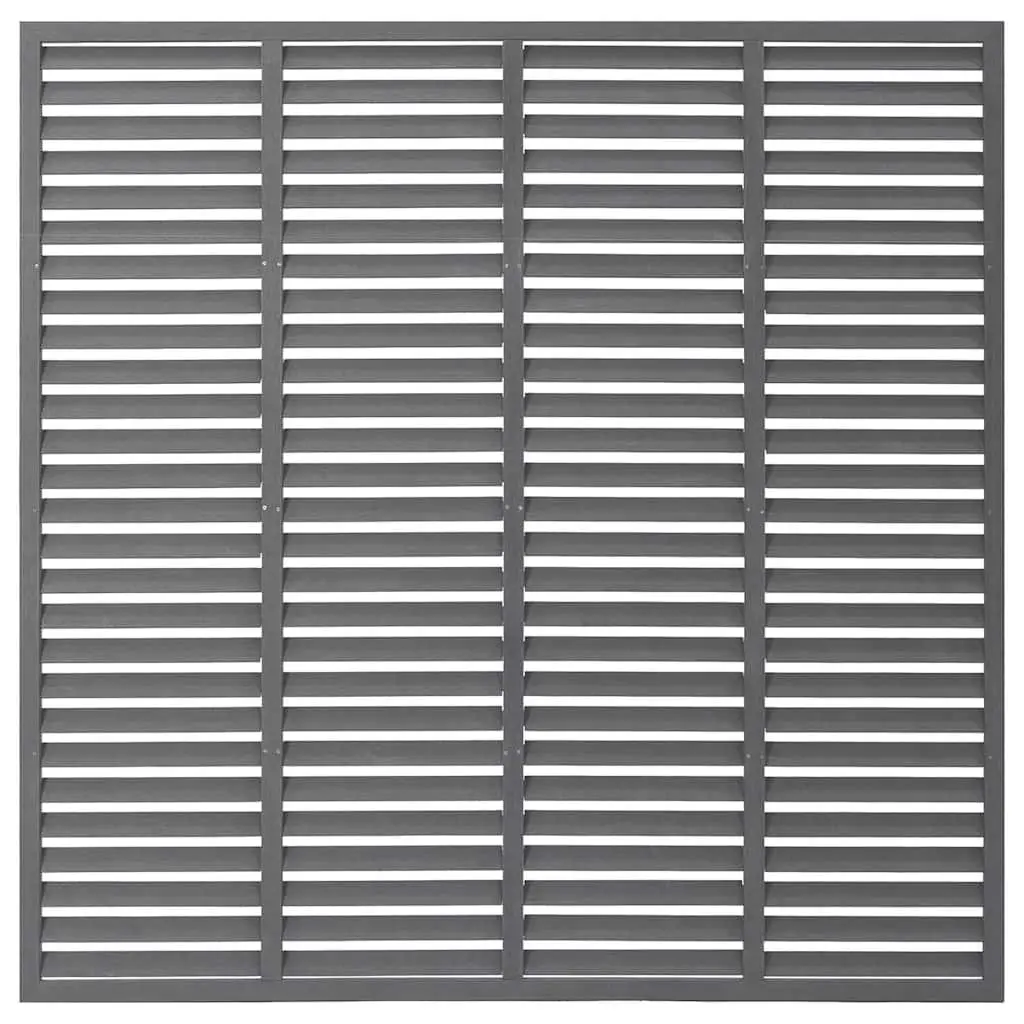 Louver Fence Panel WPC 180x180 cm Grey Outdoor Garden Screening Slatted Design