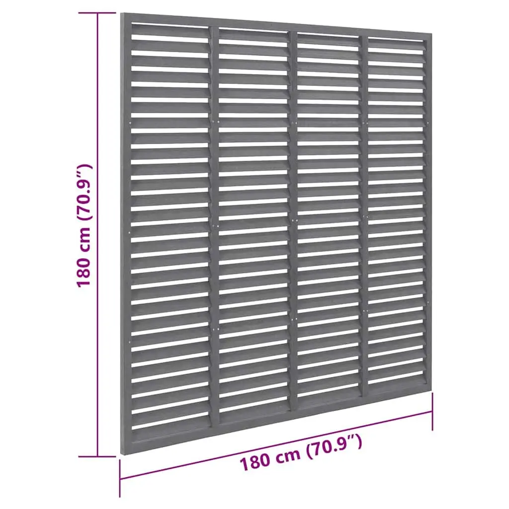Louver Fence Panel WPC 180x180 cm Grey Outdoor Garden Screening Slatted Design