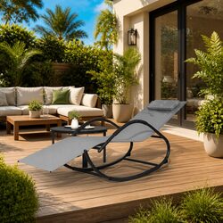 Your Perfect Grey Rocking Sun Lounger Awaits