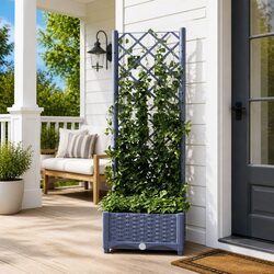 Garden Planter with Trellis Support Climbing Plants Flowers Outdoor Balcony