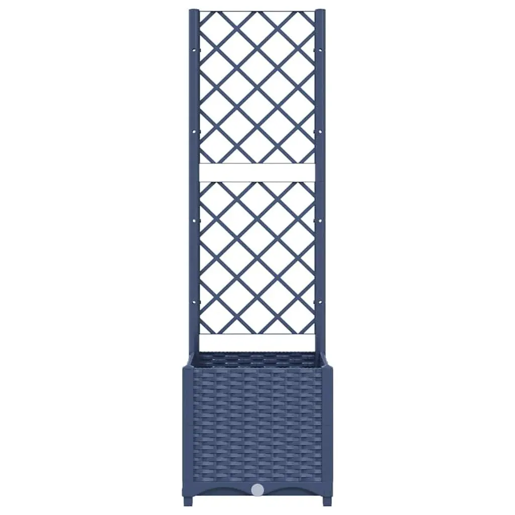 Garden Planter with Trellis Grey 40x40x136cm