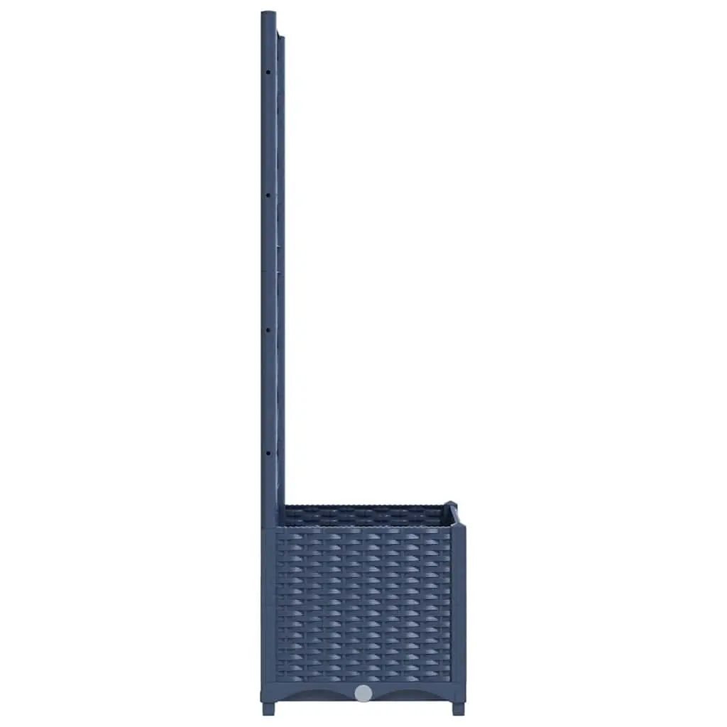 Garden Planter with Trellis Grey 40x40x136cm