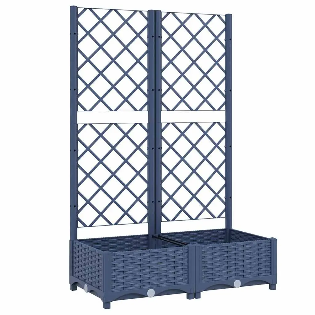 Garden Planter with Trellis Grey 80x40x121.5cm Outdoor Climbing Plants Support