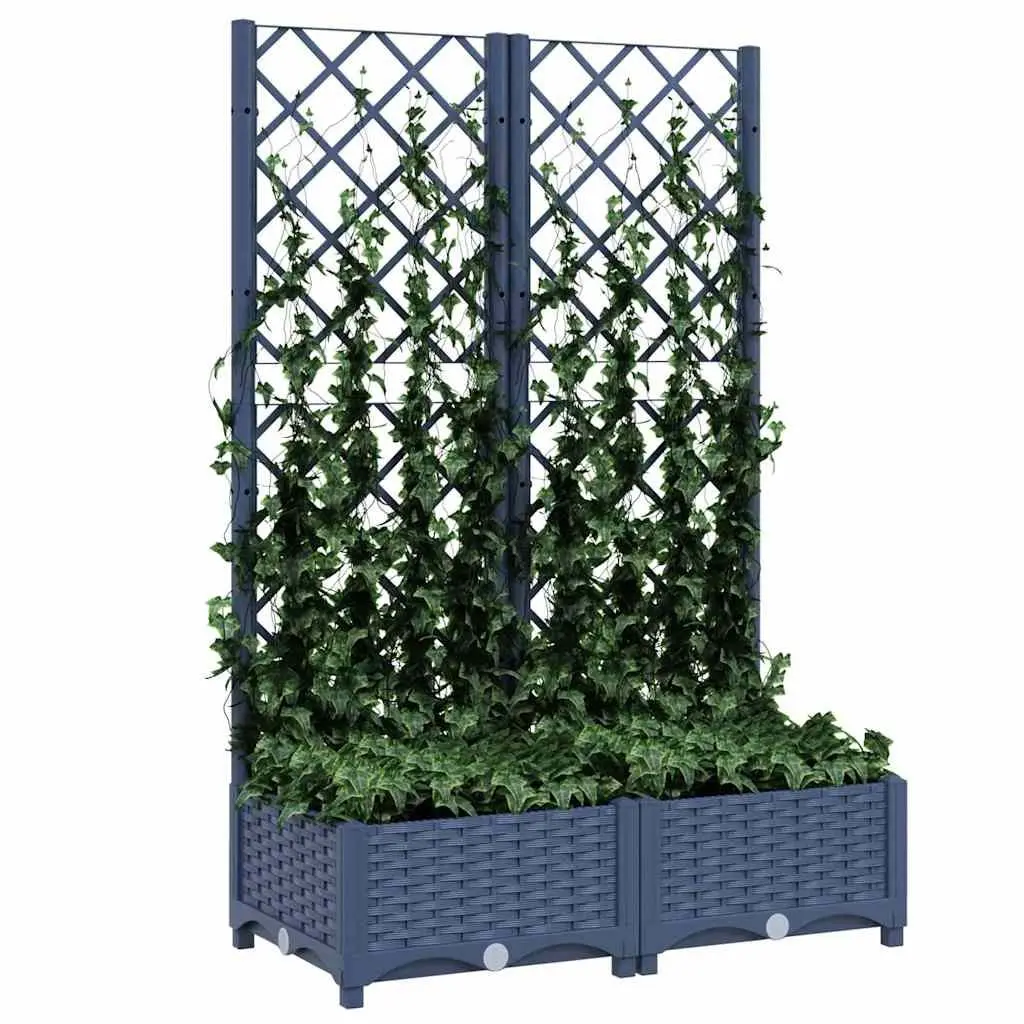Garden Planter with Trellis Grey 80x40x121.5cm Outdoor Climbing Plants Support