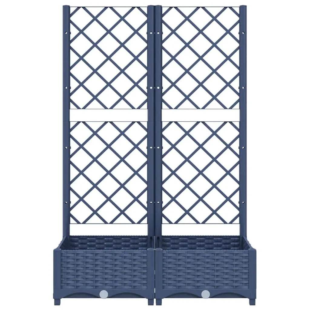 Garden Planter with Trellis Grey 80x40x121.5cm Outdoor Climbing Plants Support