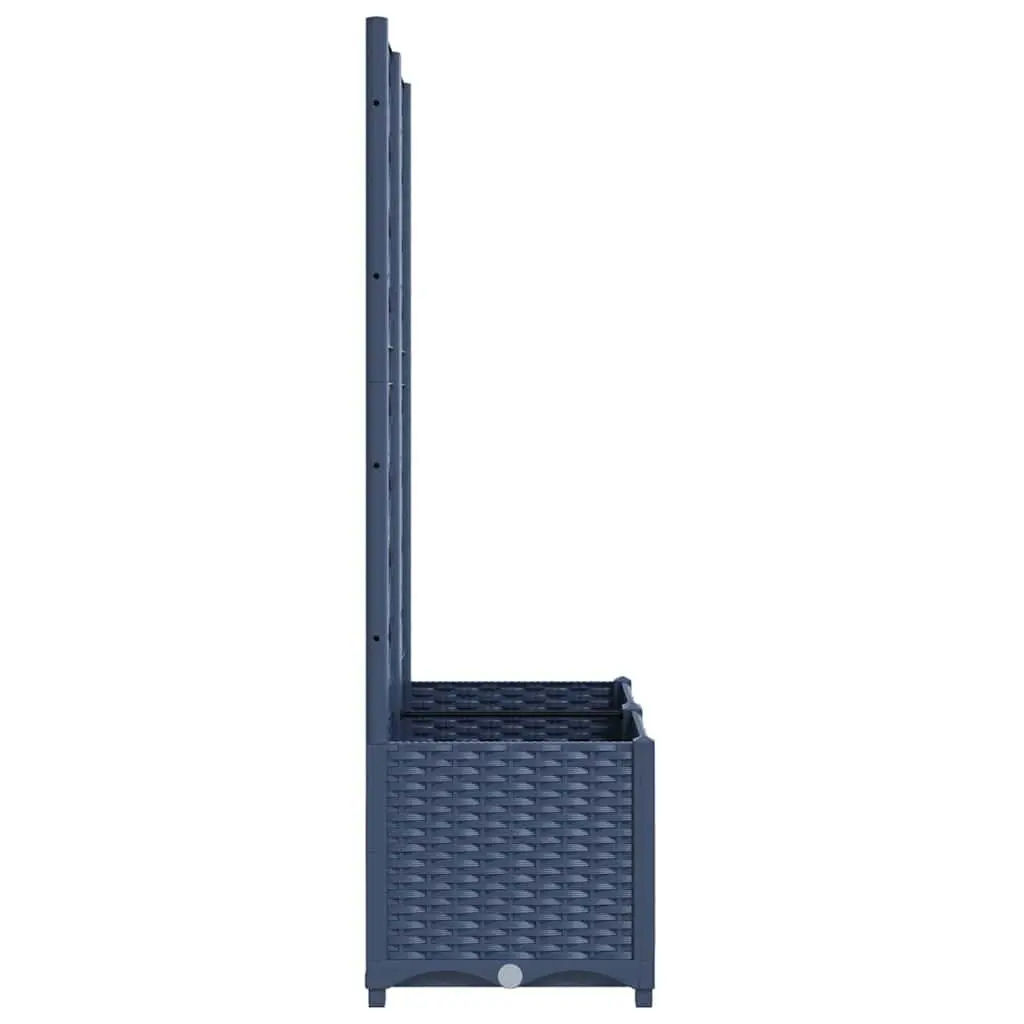 Garden Planter with Trellis Grey 80 x 40 x 136 cm Outdoor Climbing Plants Support Flower Pot
